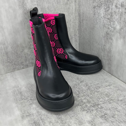 Gucci Leather Chelsea Boots "Pink"