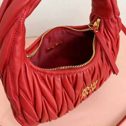 Miu Miu Wander Matelassé Nappa Leather Hobo Bag