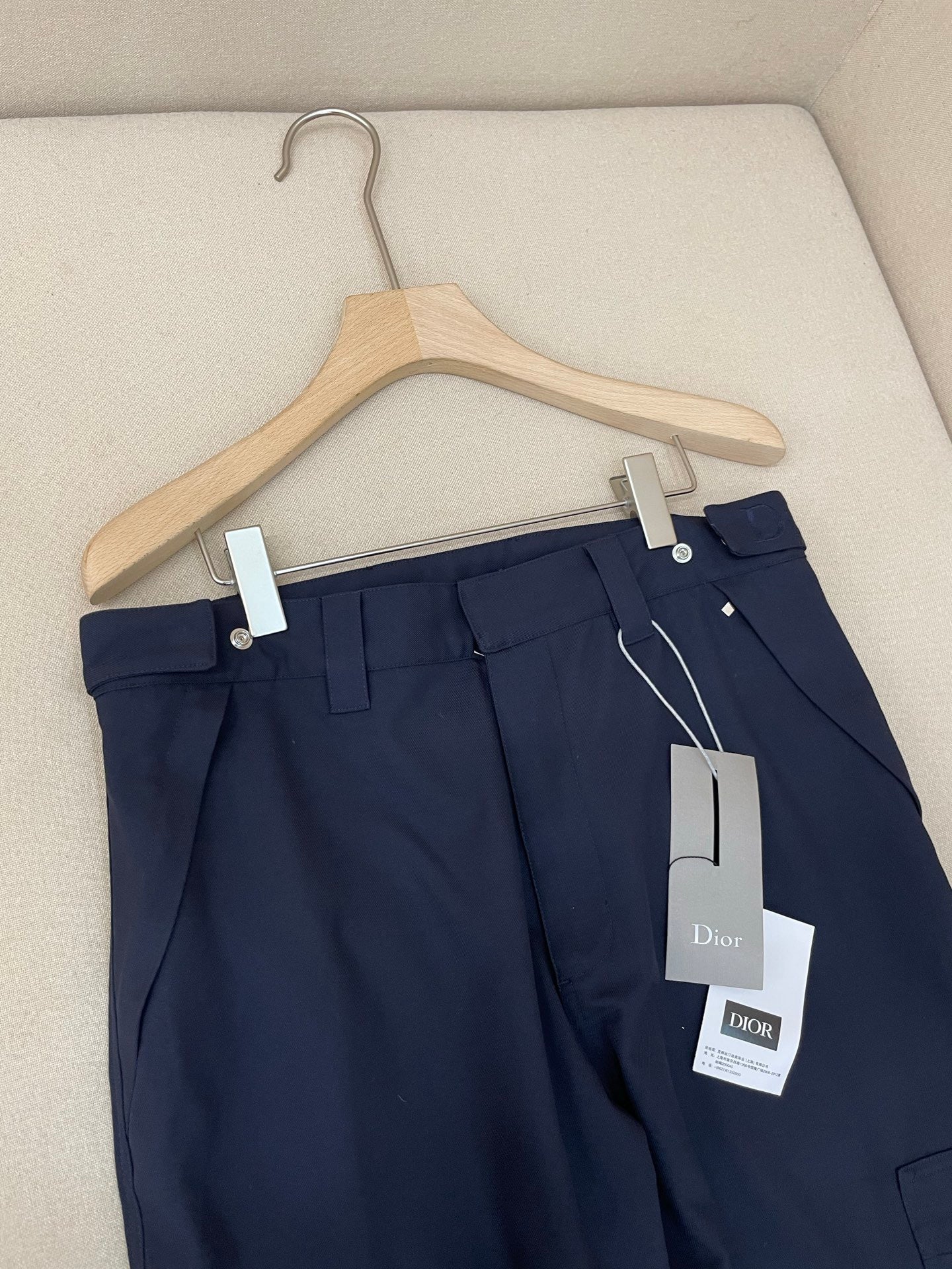 Dior Embroidered Cargo Pants "Blue Virgin Wool Blend"