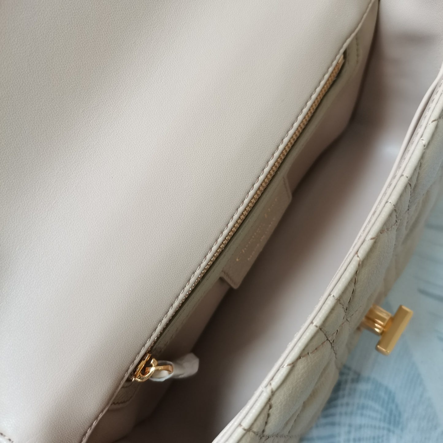 Dior Small Dior Caro Bag "Beige Supple Cannage Calfskin"