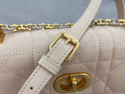 Dior Miss Caro Mini Bag "Powder Beige Macrocannage Lambskin"