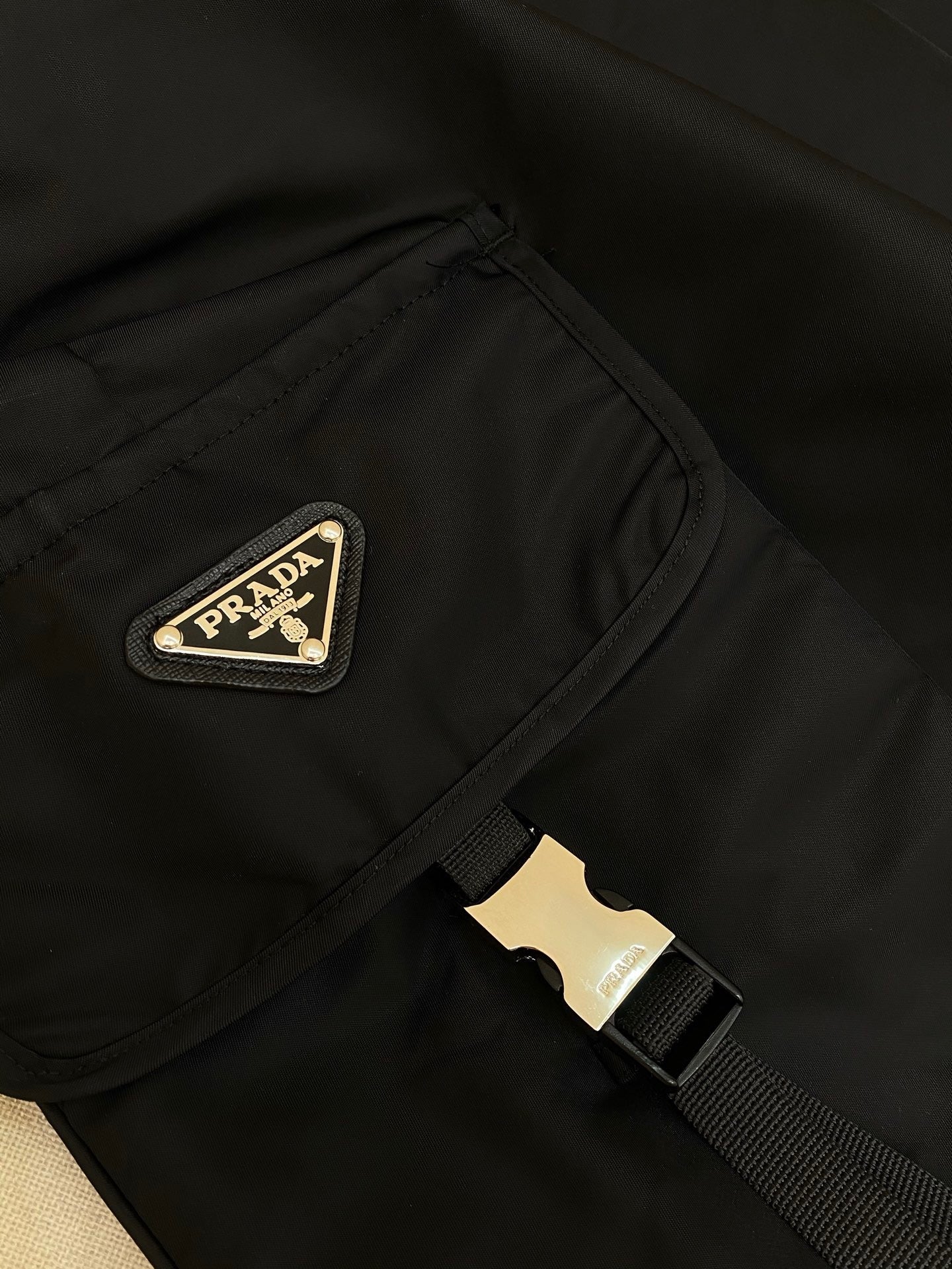 Prada Re-Nylon Cargo Bermuda Shorts "Black"