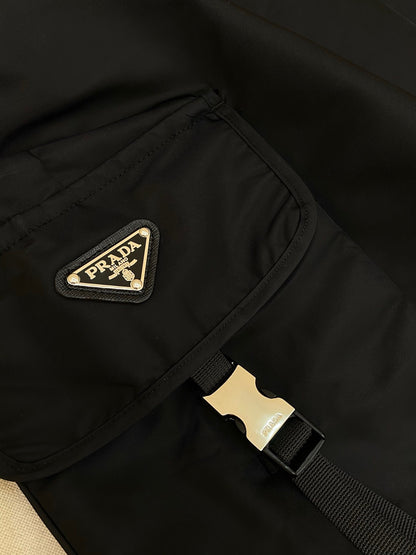 Prada Re-Nylon Cargo Bermuda Shorts "Black"