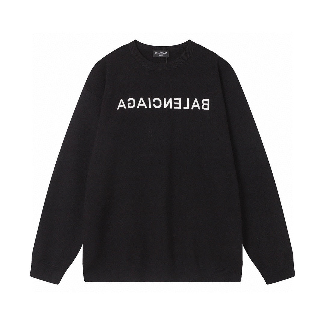 Balenciaga Reverse Logo Sweater "Black"