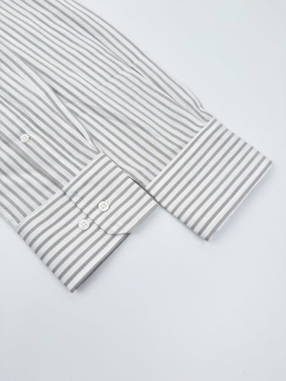 Thom Browne Striped Cotton Armband Shirt "White-Grey"