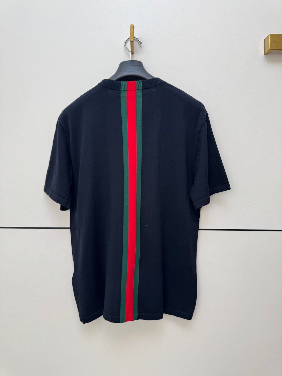 Gucci Knit cotton T-shirt with Web intarsia "Black"