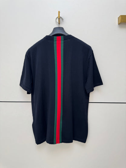 Gucci Knit cotton T-shirt with Web intarsia "Black"