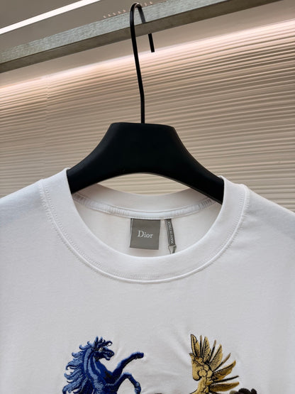 Dior Blason Printed T-shirt "White Cotton Knit Fabric"