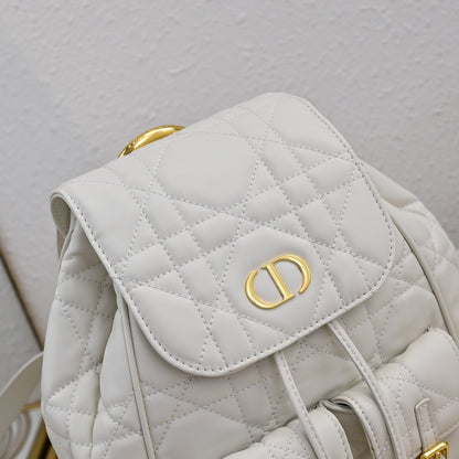 Dior Medium Dior Caro Backpack "Latte Macrocannage Lambskin"