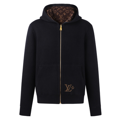 Louis Vuitton Monogram Reversible Double Face Knitted Hooded Blouson "Black"