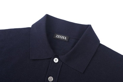 Zegna Cotton Polo Shirt "Navy Blue"
