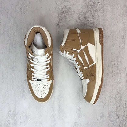 Amiri Skel Top High "White-Brown"