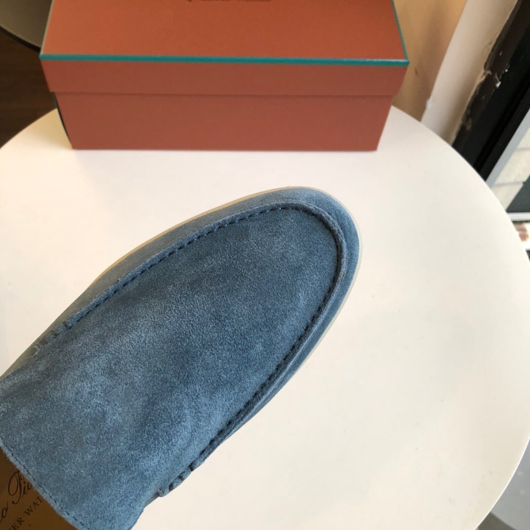 Loro Piana Summer Walk Loafers "Steel Blue"