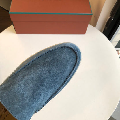 Loro Piana Summer Walk Loafers "Steel Blue"
