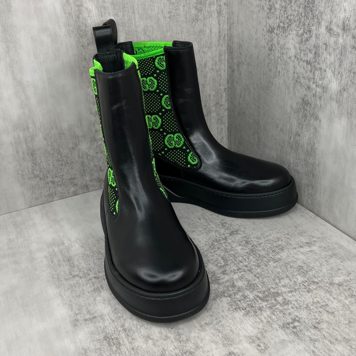 Gucci Leather Chelsea Boots "Green"