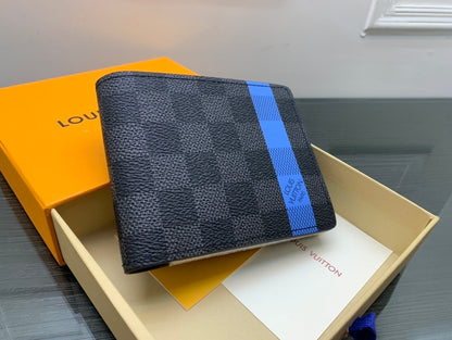 Louis Vuitton Stripe Multiple Wallet "Damier Graphite Blue"
