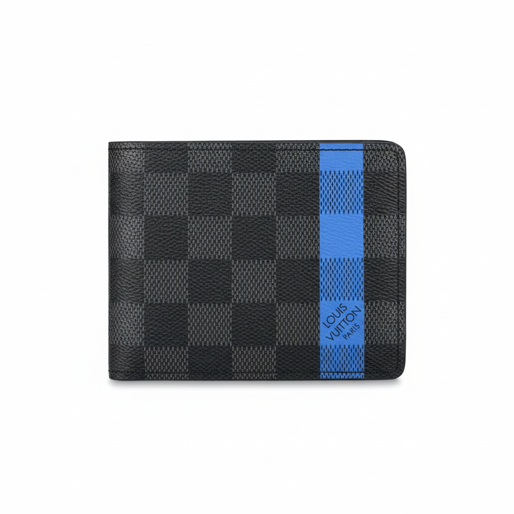 Louis Vuitton Stripe Multiple Wallet "Damier Graphite Blue"