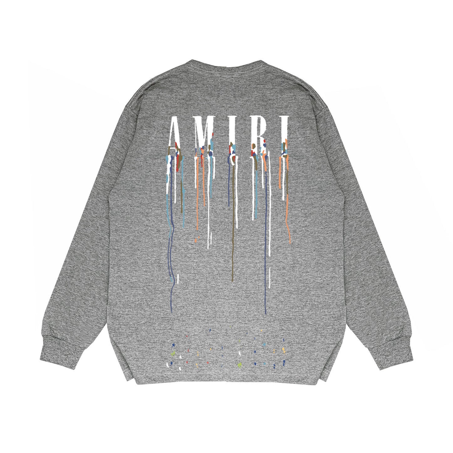 Amiri Paint Drip Core Logo Print Sweatshirt "Grey-White"