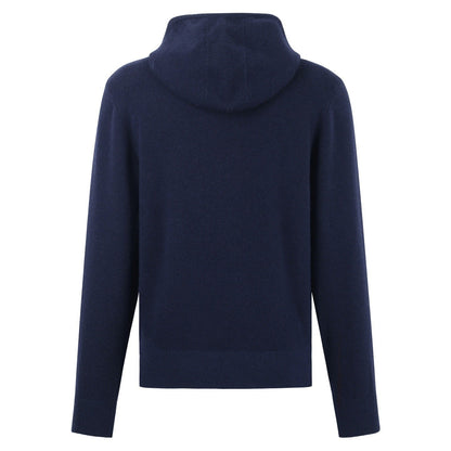 Burberry Cashmere Blend Zip Hoodie "Navy Blue"