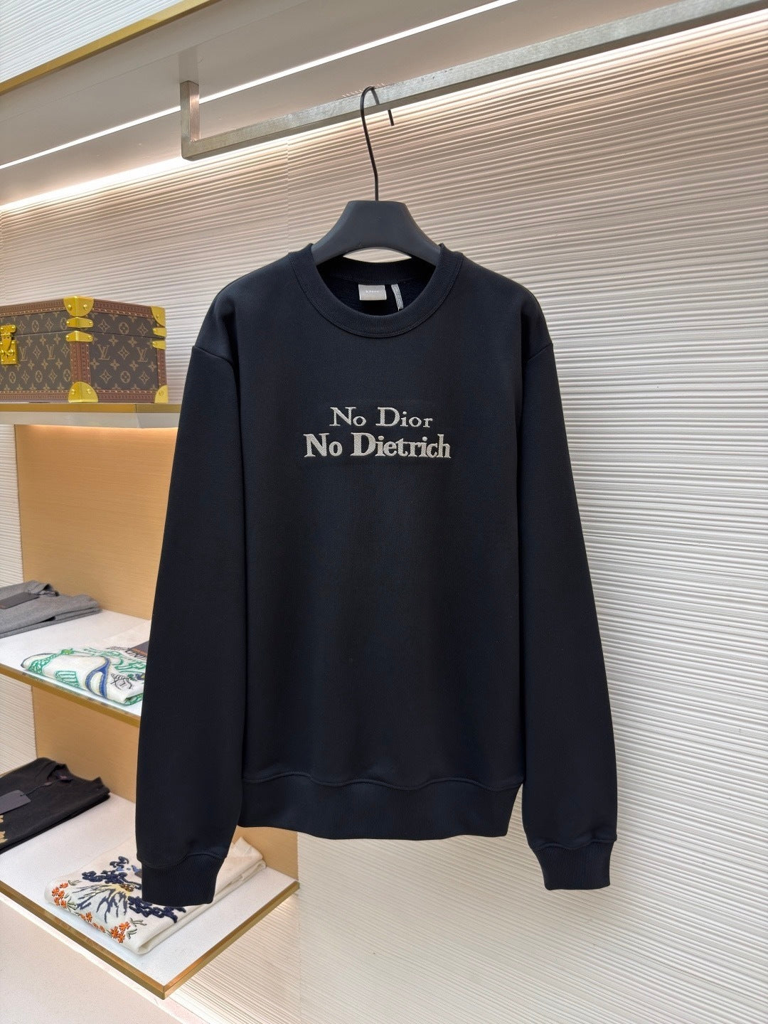 Dior Sweatshirt with Embroidery "Black and White Cotton Fleece"