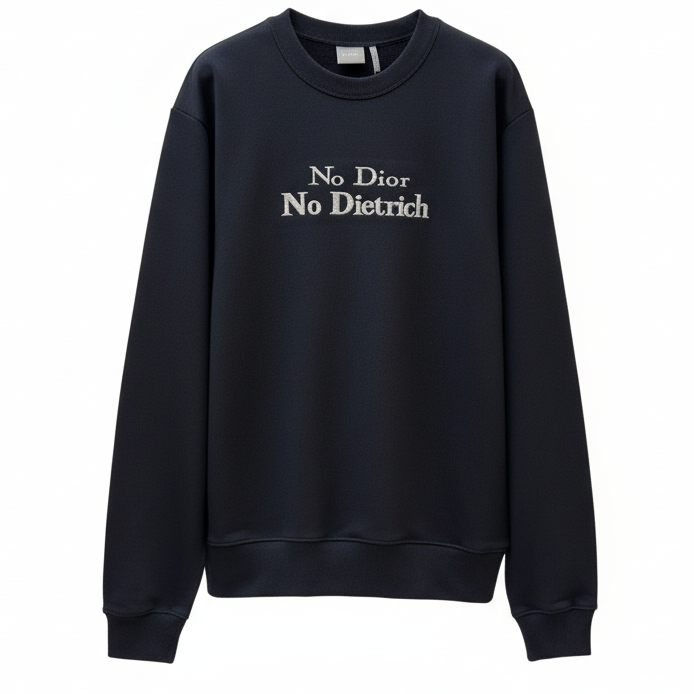 Dior Sweatshirt with Embroidery "Black and White Cotton Fleece"