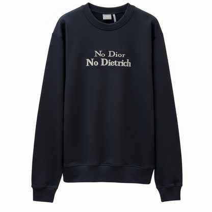 Dior Sweatshirt with Embroidery "Black and White Cotton Fleece"