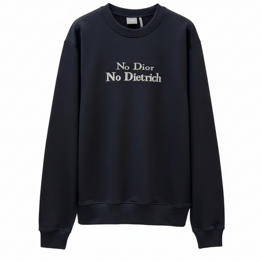 Dior Sweatshirt with Embroidery "Black and White Cotton Fleece"