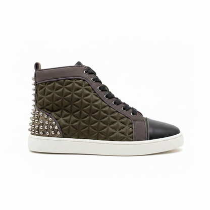 Christian Louboutin High Top Louis Spikes "Green-Black"
