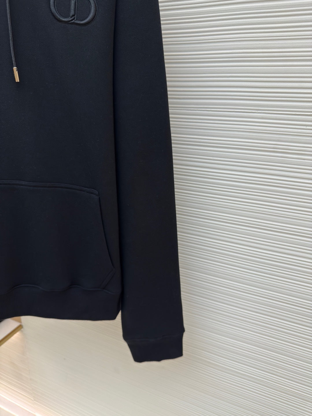 Dior CD Icon Hooded Sweatshirt "Black Cotton Fleece"