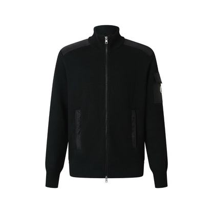 Moncler Padded Wool Zip-Up Cardigan "Black"