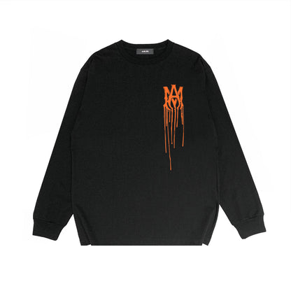 Amiri Paint Drip AM Logo Sweatshirt "Black-Orange"