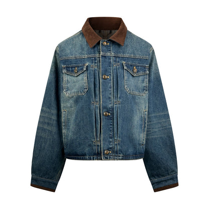 Louis Vuitton Denim Jacket With Leather Signature Details