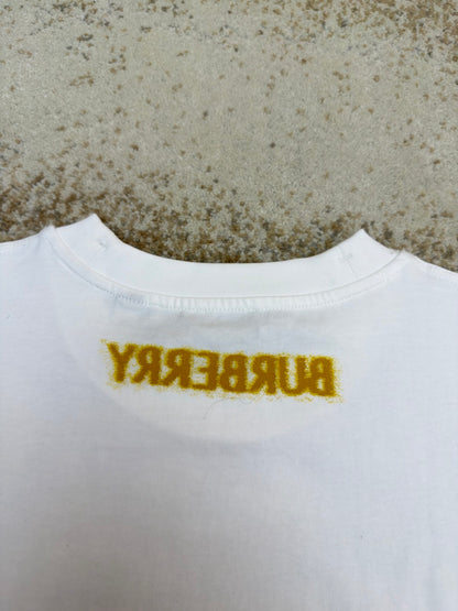 Burberry Equestrian Knight Cotton T-Shirt "White-Yellow"