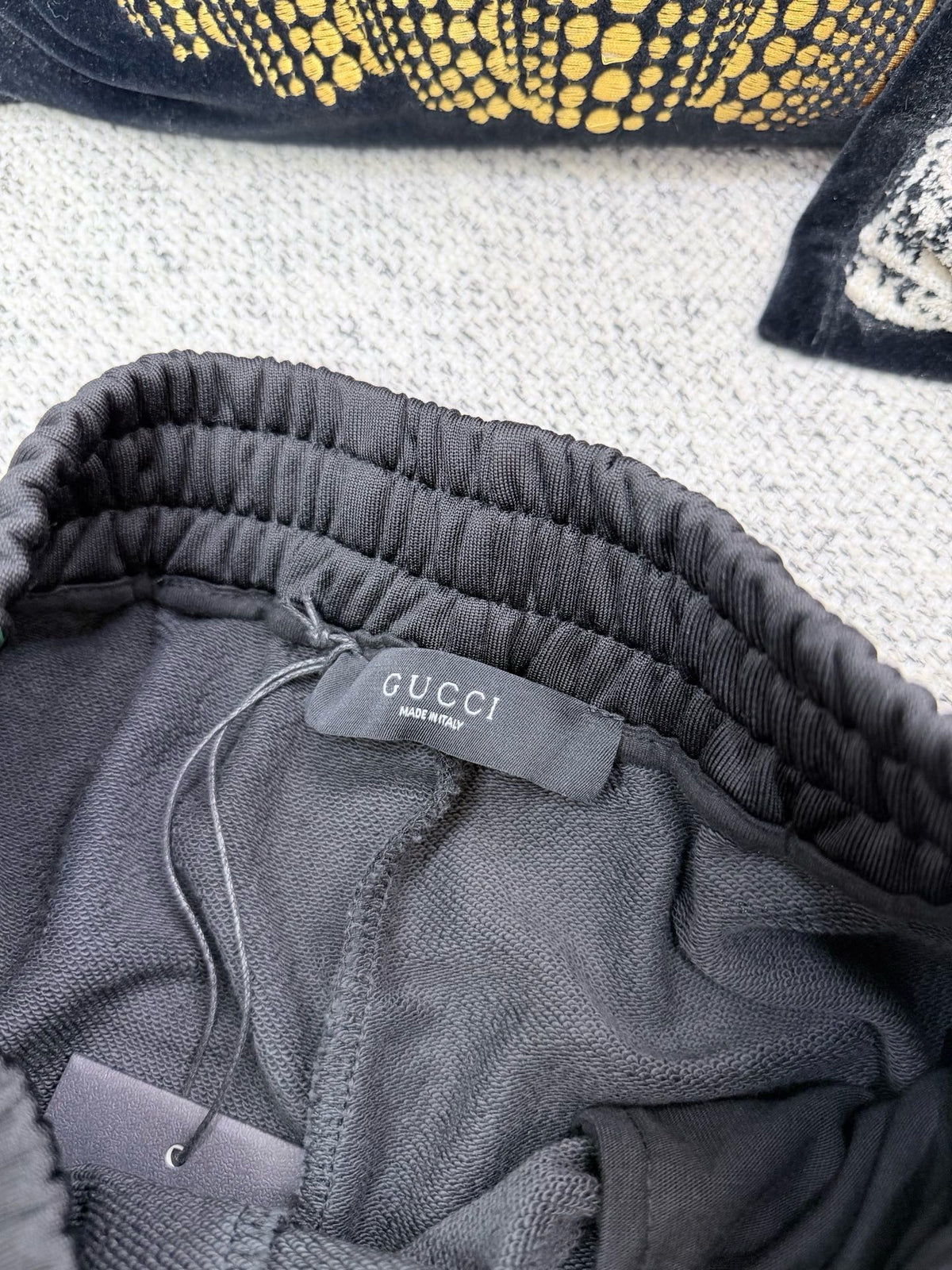 Gucci Silk Cotton Sportswear Pants with Web "Black"