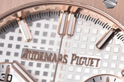 Audemars Piguet Royal Oak Chrono 41mm Rose Gold White Dial