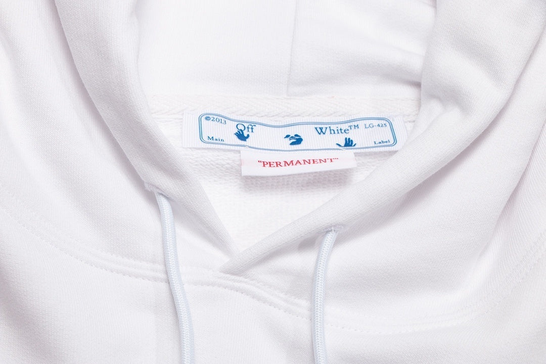 Off-White Brush Arrow Logo Hoodie "White"