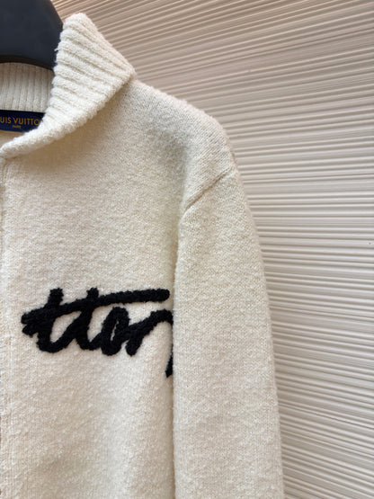 Louis Vuitton Embroidered Signature Zippered Blouson "Milky White"