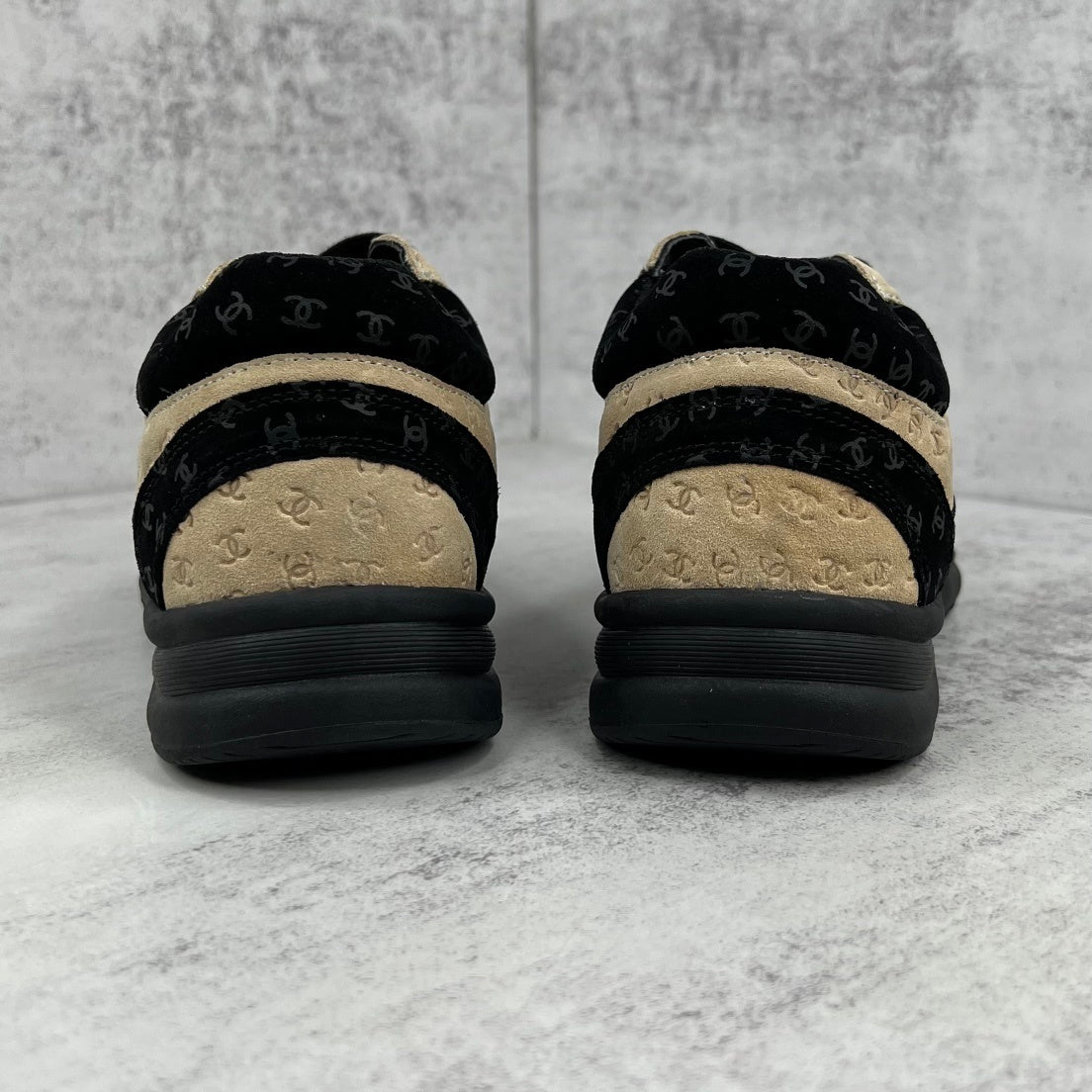 Chanel 22A "Black-Beige All Over Logo"