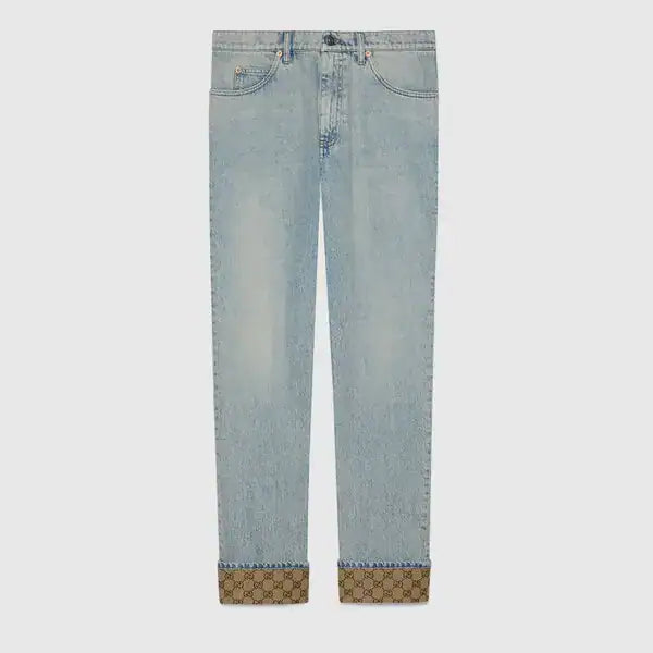 Gucci Washed Denim Pant with GG turn ups