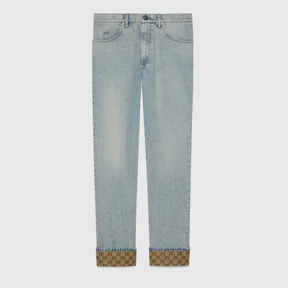 Gucci Washed Denim Pant with GG turn ups