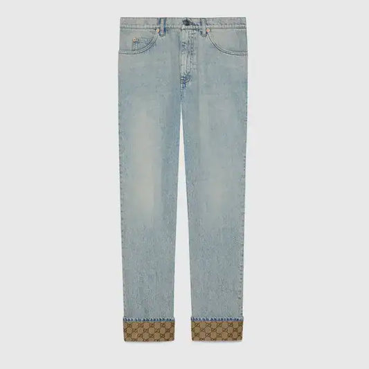 Gucci Washed Denim Pant with GG turn ups