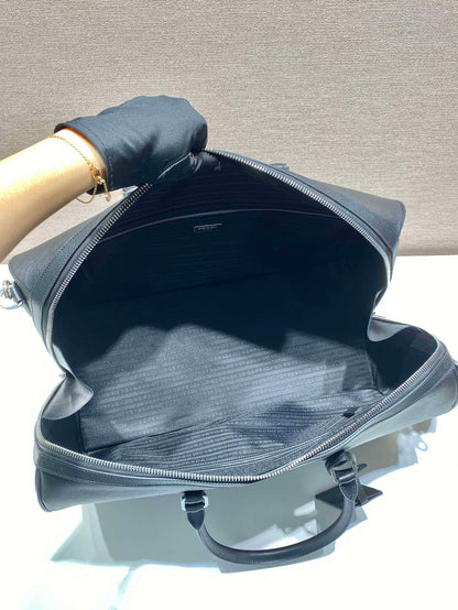Prada Saffiano Leather Travel Bag "Black"