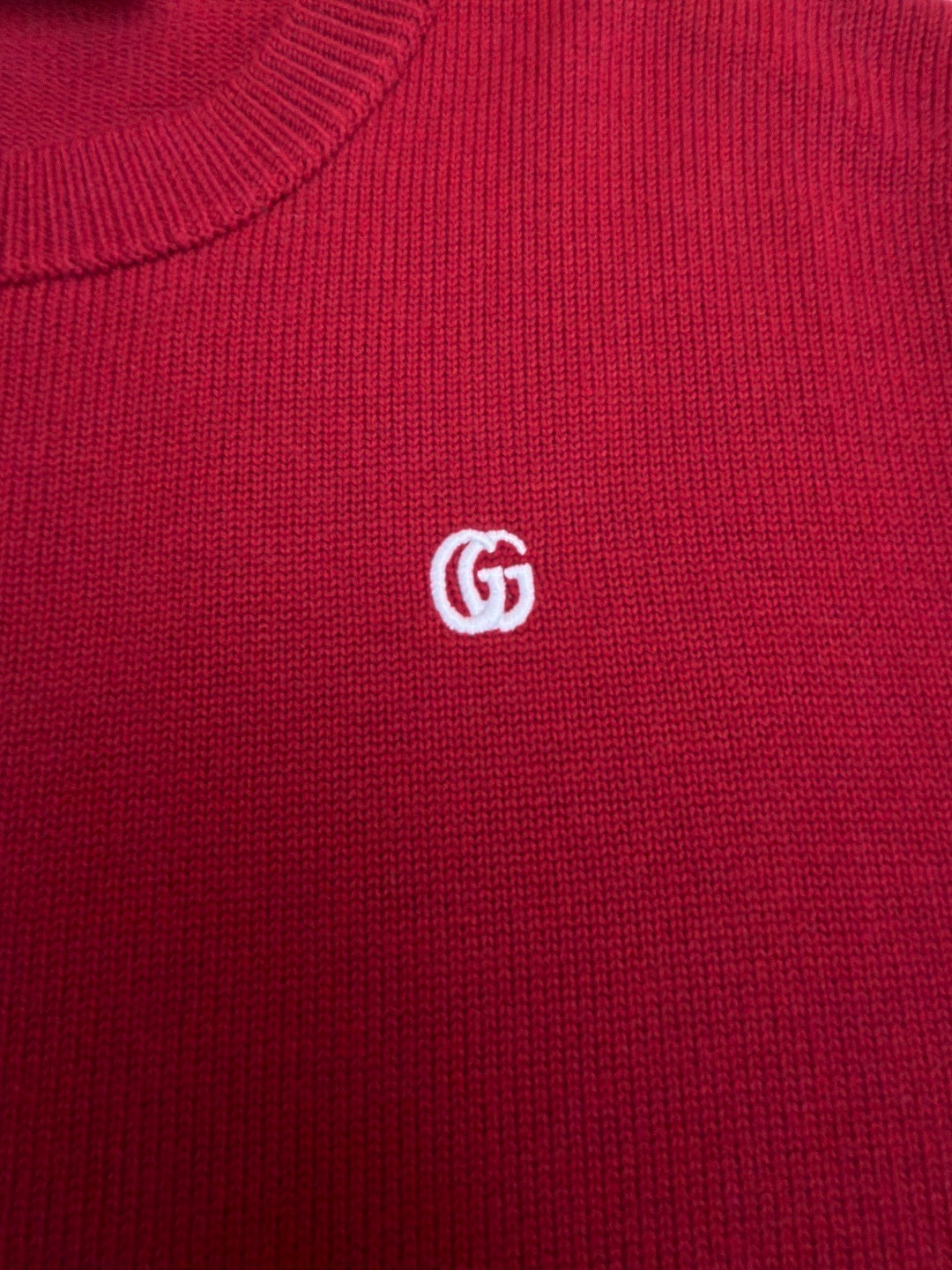 Gucci Wool Cashmere Sweater with Embroidery "Bordeaux"