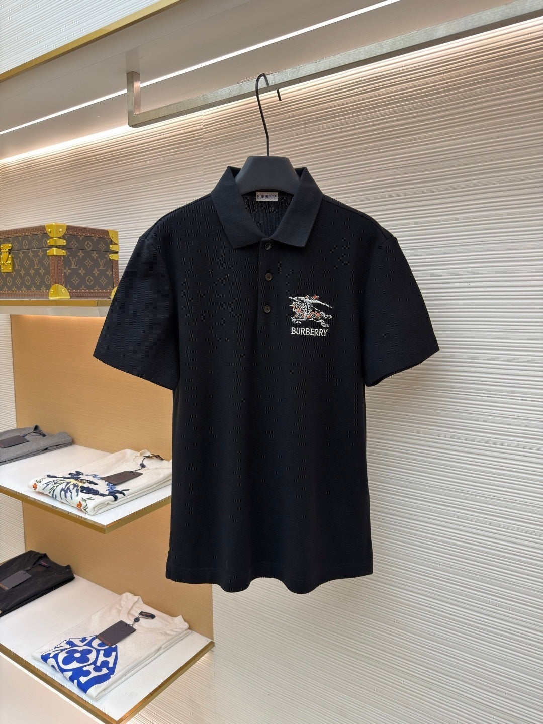 Burberry EKD Sketch Cotton Polo T-Shirt "Black"