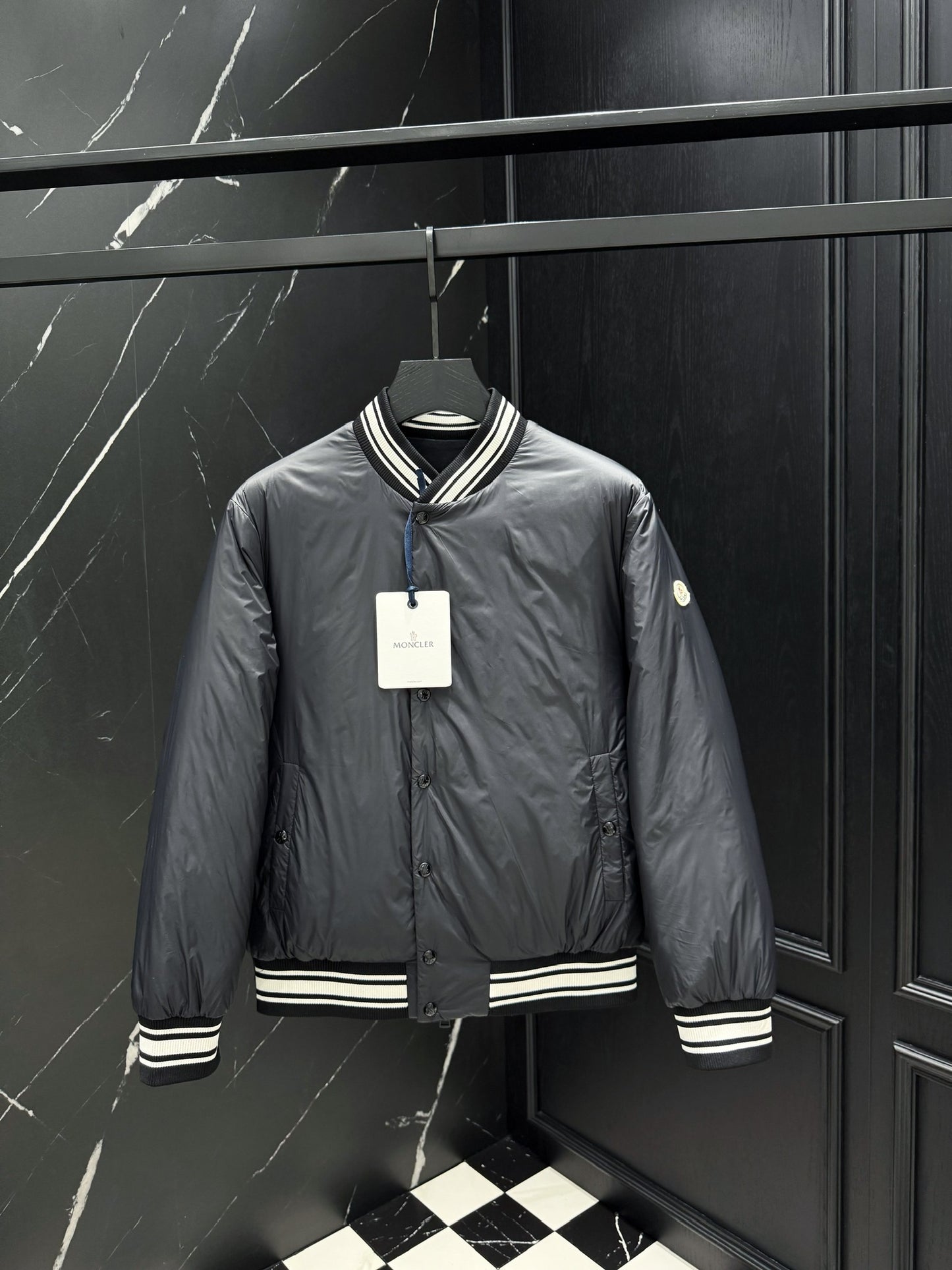 Moncler Bouchet Reversible Bomber Down Jacket "Black"