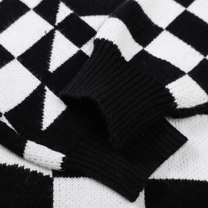 Louis Vuitton Distorted Damier Turtleneck Sweater "Black-White"