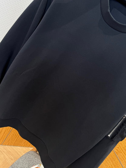 Prada Cotton Fleece and Re-Nylon Sweatshirt "Black"