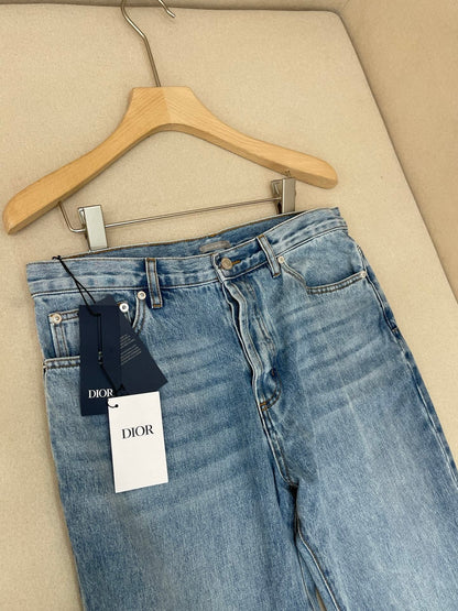 Dior Cannage Jeans Blue Cotton Denim