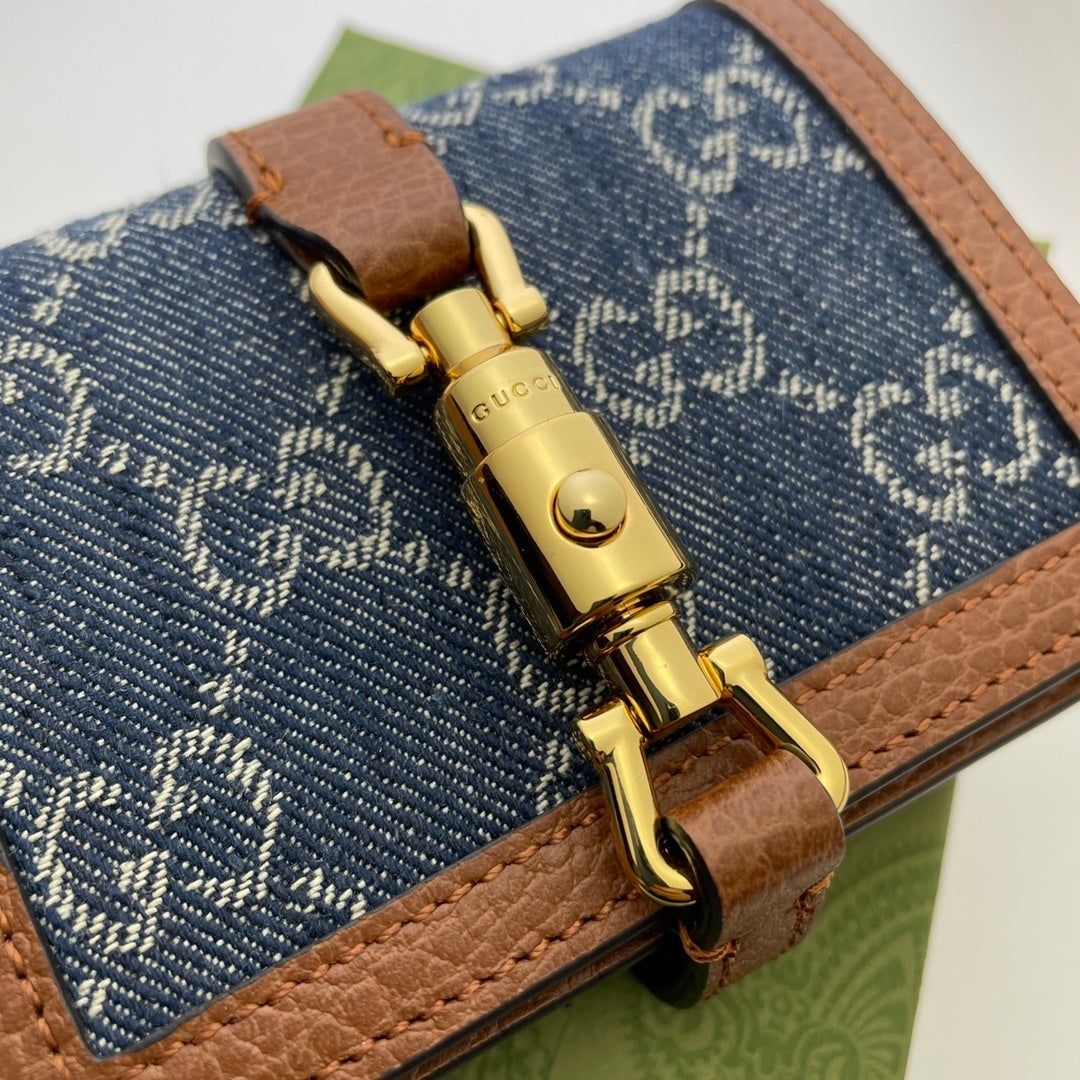 Gucci GG Denim Jackie Compact Wallet