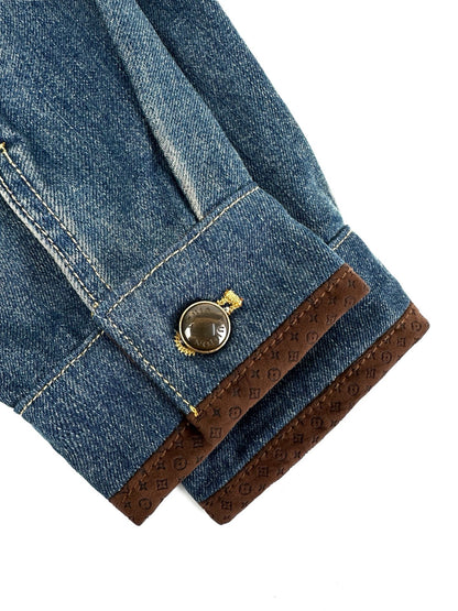 Louis Vuitton Denim Jacket With Leather Signature Details